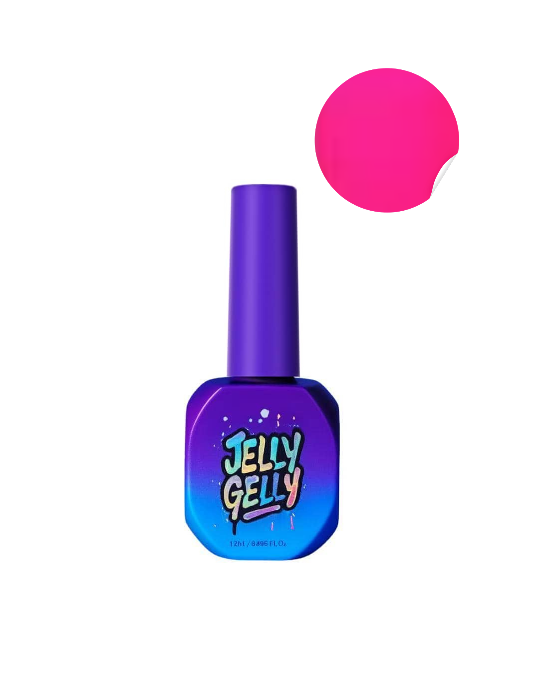 Jelly Gelly Neon Toxic Pink TPO Free Gel Polish (12ml) [JGP085]