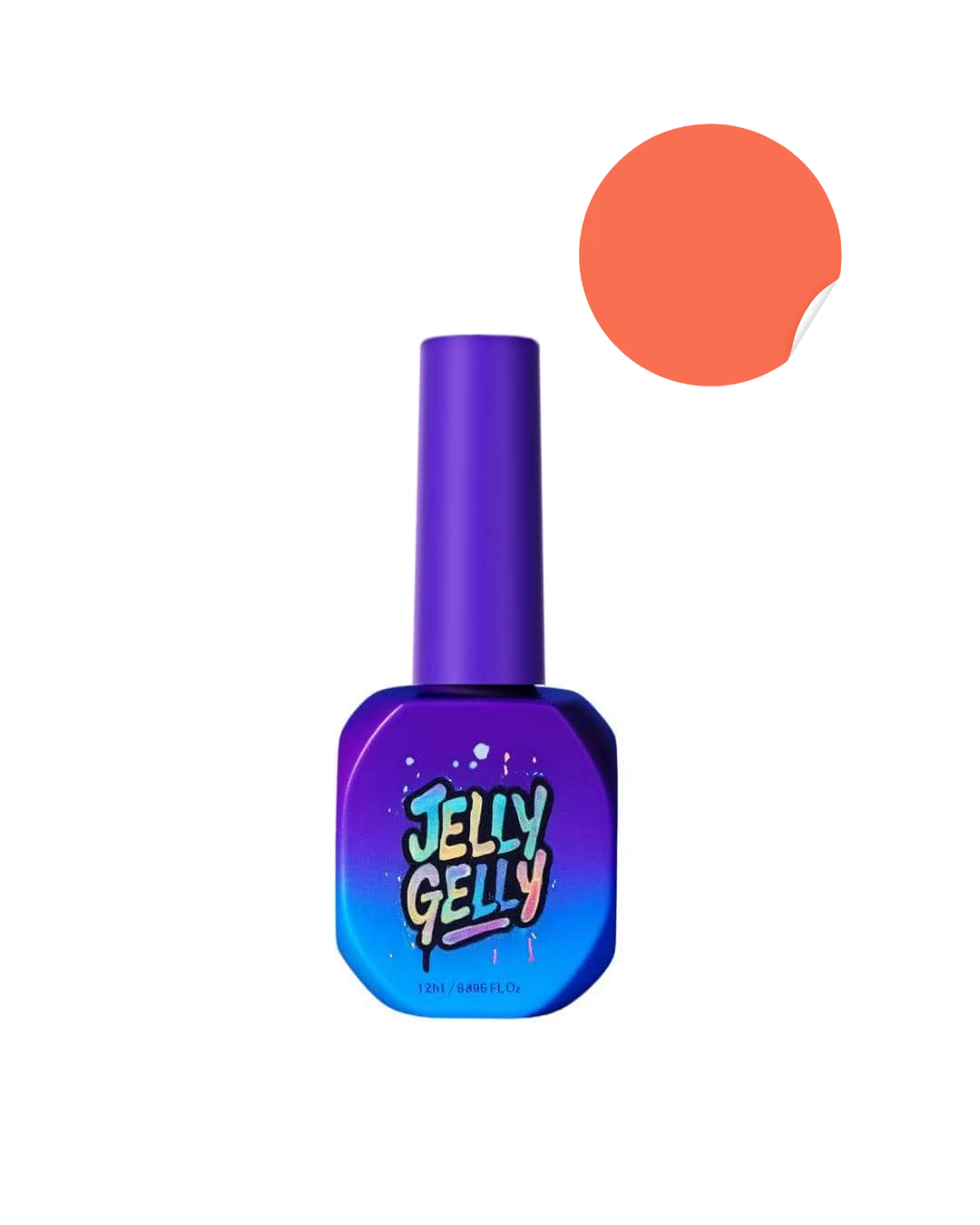 Jelly Gelly Neon Coral Shock TPO Free Gel Polish (12ml) [JGP087]