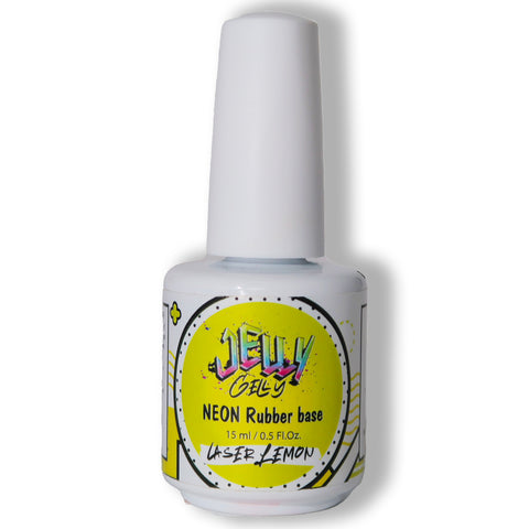 Jelly Gelly Neon Rubber base coat – Laser Lemon 15ml