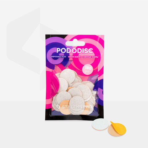 Disposable white files for pedicure disc PODODISC M EXPERT 180 grit (50 pcs) [PDF-20-180w]