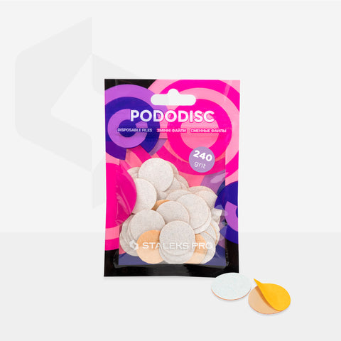 Disposable white files for pedicure disc PODODISC M EXPERT 240 grit (50 pcs) [PDF-20-240w]