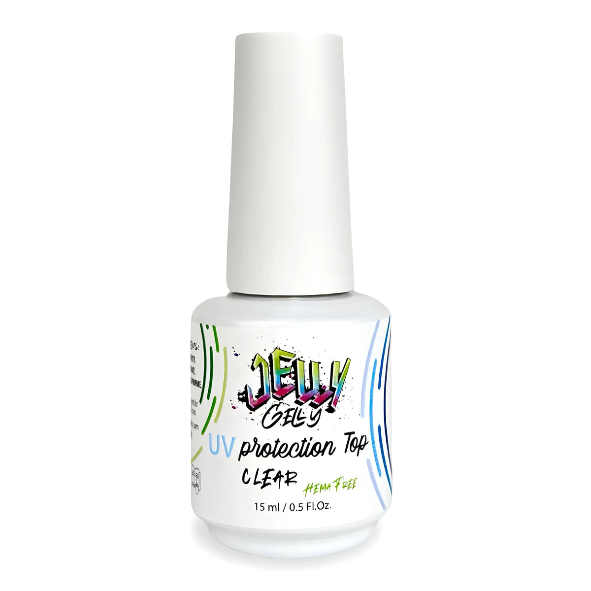 Jelly Gelly Top Coat with UV Protection (NEW FORMULA! HEMA/TPO FREE) 15ml [TC01]